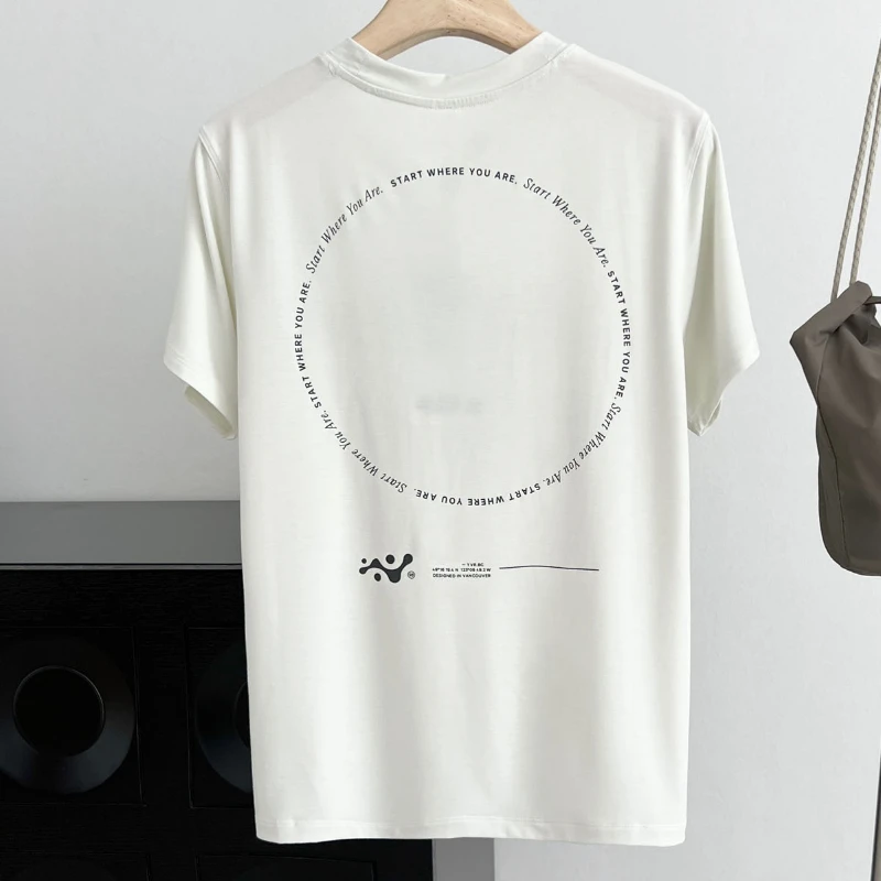 Ženska t-shirt 2023, Ljetna novost, S буквенным po cijeloj površini, Okrugli izrez, Udoban casual majica