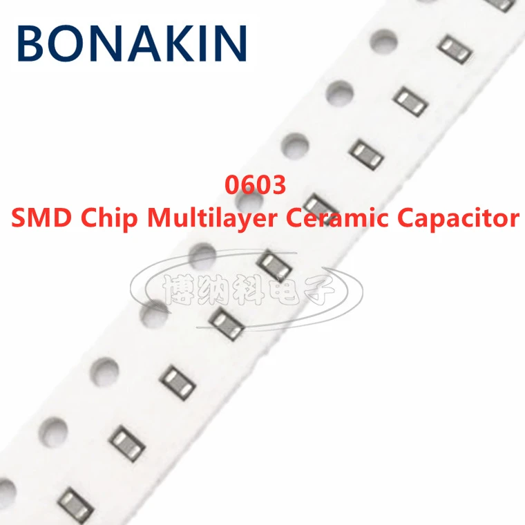 100PC 0603 3PF 50V 100V 250V ± 0.25 PF 3R0C C0G SMD Chip Višeslojni Keramički Kondenzator