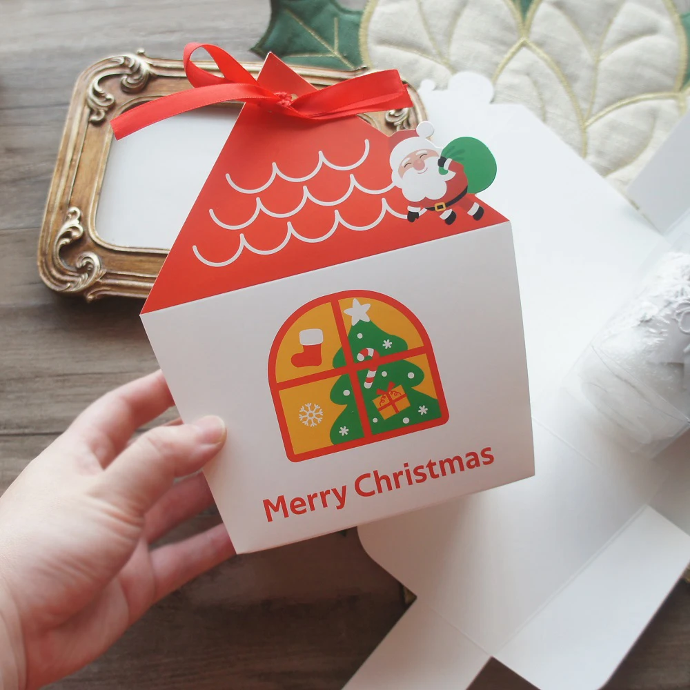 12шт Božićni Djed Mraz Šalje darove u dom Proizvodnja kutija Kutija čokolade Sapun Svijeća Keks Pakiranje čokolade Suveniri za stranke Dekor