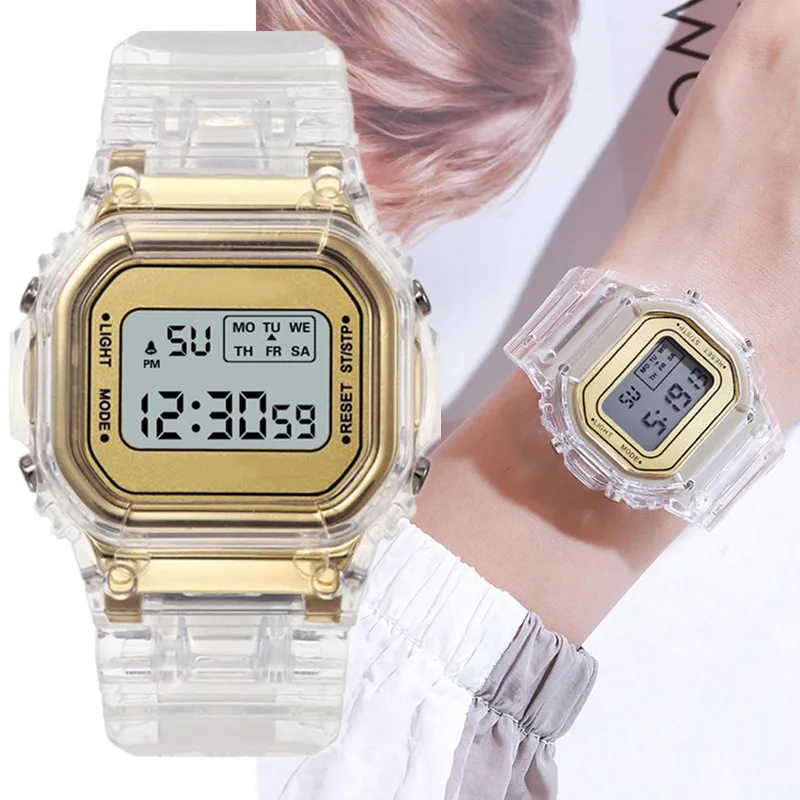 2023 Luksuzni Zlatni sat Ženski Digitalni sat Led elektronički ručni sat Svijetleći satovi satovi za montre femme reloj mujer
