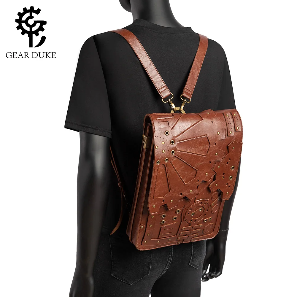2023 Novi Starinski ruksak u Steampunk stilu, Ženska školska torba, Vintage torba preko ramena od umjetne kože na jedno rame