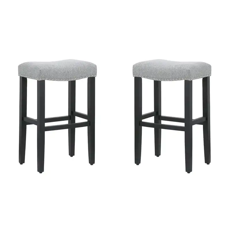 29-inčni stolicu mekom presvlake i obloge za nokte (komplet od 2 komada), crna/siva