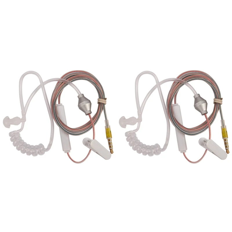 2X Антирадиационная Skrivena Akustična slušalica, Slušalice 3,5 mm, Zračna cijev, slušalice, Slušalice za mobilni telefon Android