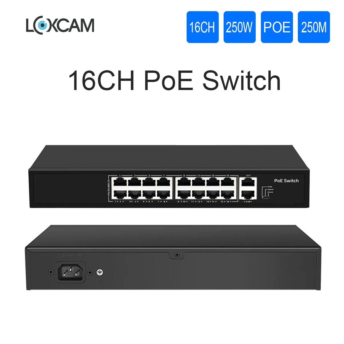 48 U 4/8/16 Luka POE Switch Ethernet 10/100 Mb/s IEEE 802.3 af/at za IP kamere/video nadzorni Sustav/Bežične pristupne točke ft