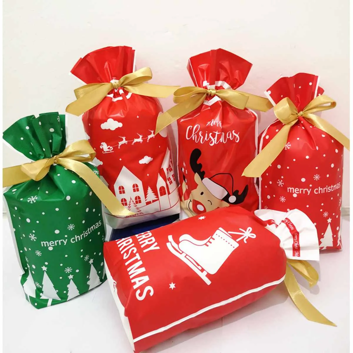 50 kom. Božićni poklon paket za keks, čokolade, Pahulja, Hrskav paket, sapun ručne izrade, torba na pertla za božić božićne darove