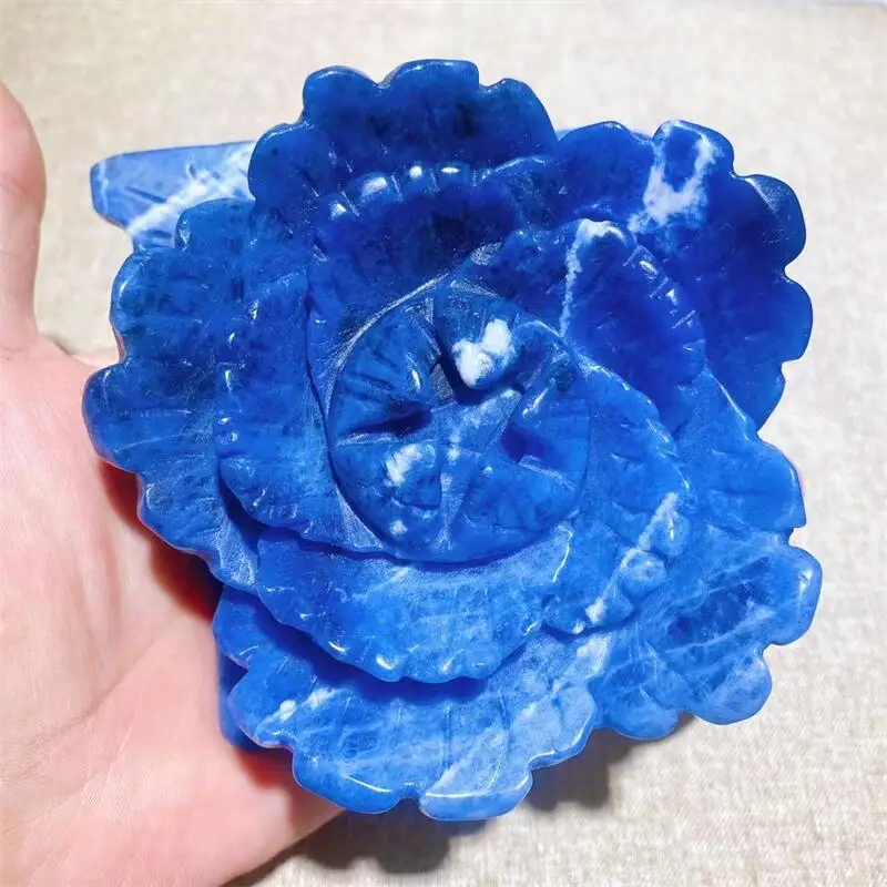 9,5 cm, Prirodni plavi Содалит, kristalna cvijet, Nit, Reiki, Graviranje, Zdrav dragulj, Obrt, Kućnog tekstila, 1 kom.