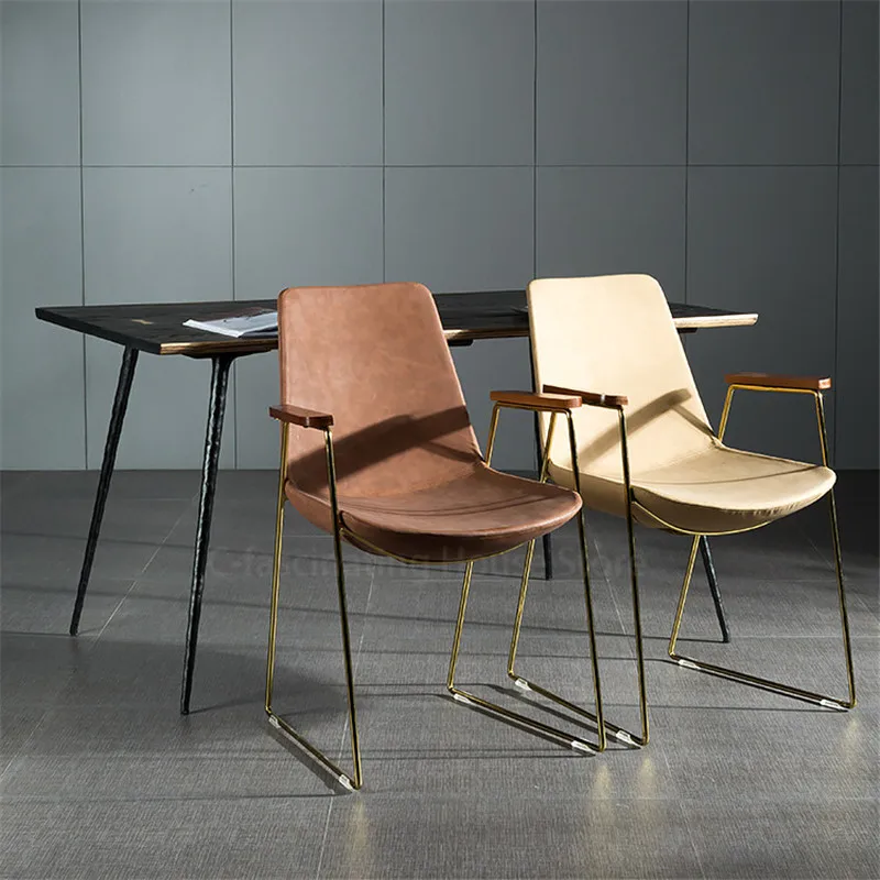 Blagovaona stolice od Skandinavskih metala i umjetne kože, Svakodnevno stolica za sastanke, Restoran stolica, Pluća Luksuzni Stolice, stolice za blagovaonicu
