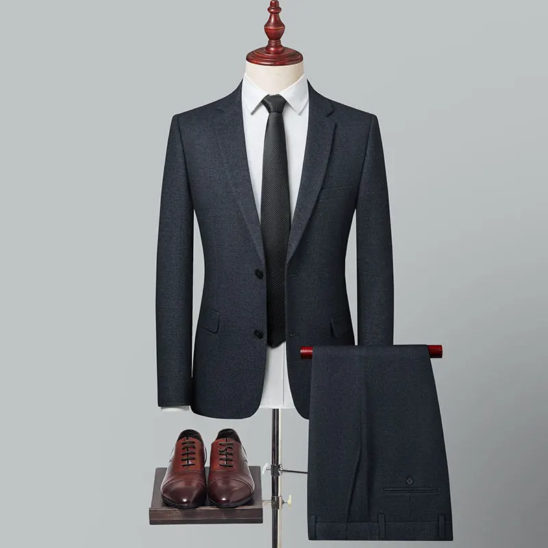 Butik (sportska jakna + hlače) Muški Modni Poslovne Tanki Gospodski Jednostavan Elegantan Svakodnevni Profesionalni Odijelo od vune tkanina, 2 kompleta
