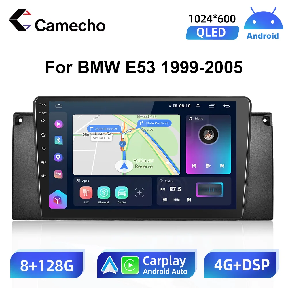 Camecho 9 inča Android Авторадио 2Din Za BMW E53 1999-2005 Auto Radio Stereo Media Player GPS Bežični Carplay Auto