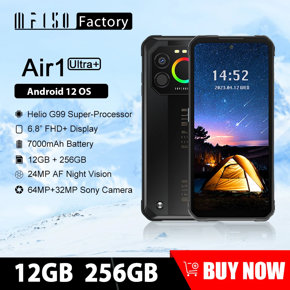 IIIF150 Air1 Ультрапрочный smartphone 12 GB i 256 GB sa procesorom Helio G99 6,8 Cm, 120 Hz, ultra-tanki zaslon 30 W, Brzo punjenje 7000 mah