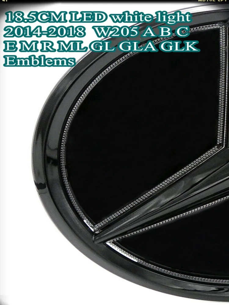 Logotip u obliku Zvijezde na prednjoj Rešetki s led pozadinskim osvjetljenjem 18,5 cm s 2014-2018 W205 A B C E M R GL ML GLA GLK Pribor za crne Ogledala
