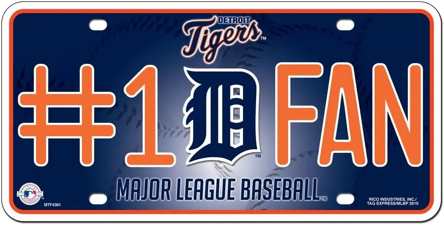 Metalni tag za ventilator MLB-Detroit Tigers # 1, Ukras za Dom, Metalni Zidni Firma