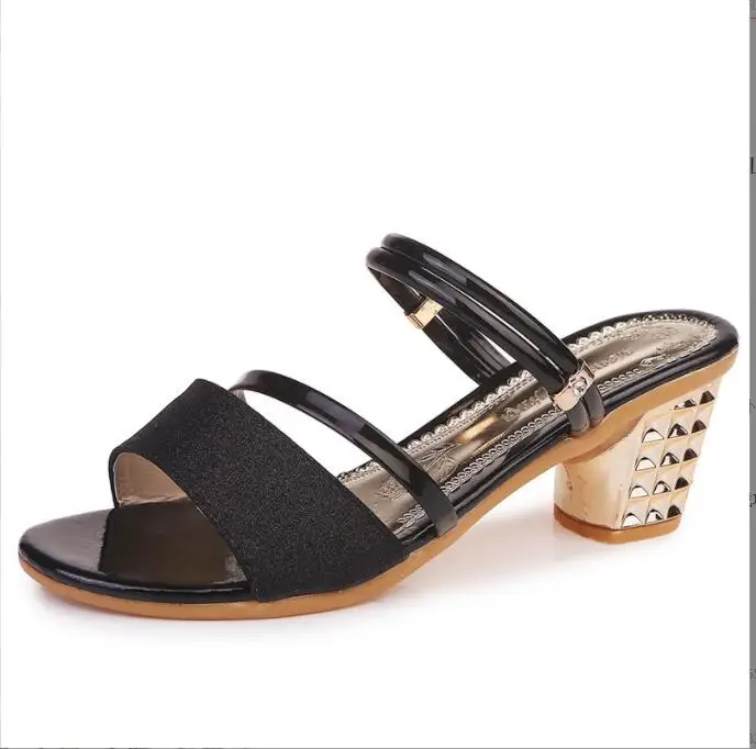 Nove zlatne ženske pumpe ljetne sandale s otvorenim vrhom visoke pete veliki veličina cipela Gladijator gležanj remen visoke Gladijator sandale žene