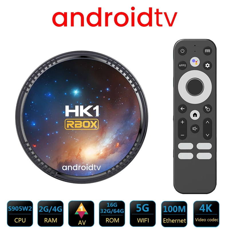 Novi HK1 RBOX W2T Smart TV BOX Android 11 ATV Amlogic S905W2 4 GB, 32 GB i 64 GB 2,4 G/5 G Dual Wifi 4K HD AV1 BT media player TVBOX