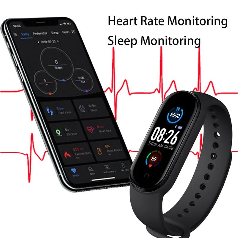 Pametni sat, pametna narukvica za žene, muškarce, monitor krvnog tlaka, pametna narukvica, pametni sat, narukvica za narukvicu M5 Band