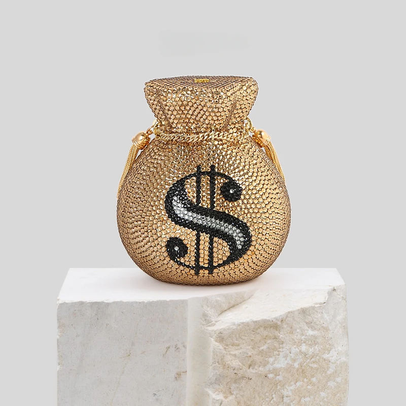 Privatna božićno mini torba u AMERIČKIM dolarima, Ženska torba preko ramena, Europski i američki novčić, torba za novac s dijamantima ručni rad