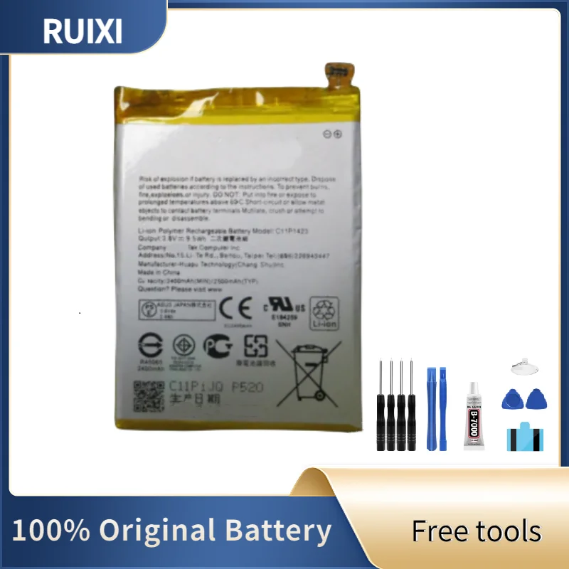 RUIXI Originalne Zamjenske Baterije C11P1423 2500 mah baterija Za ASUS ZenFone 2 ZE500CL Z00D Baterije za mobilne telefone + Besplatni alati
