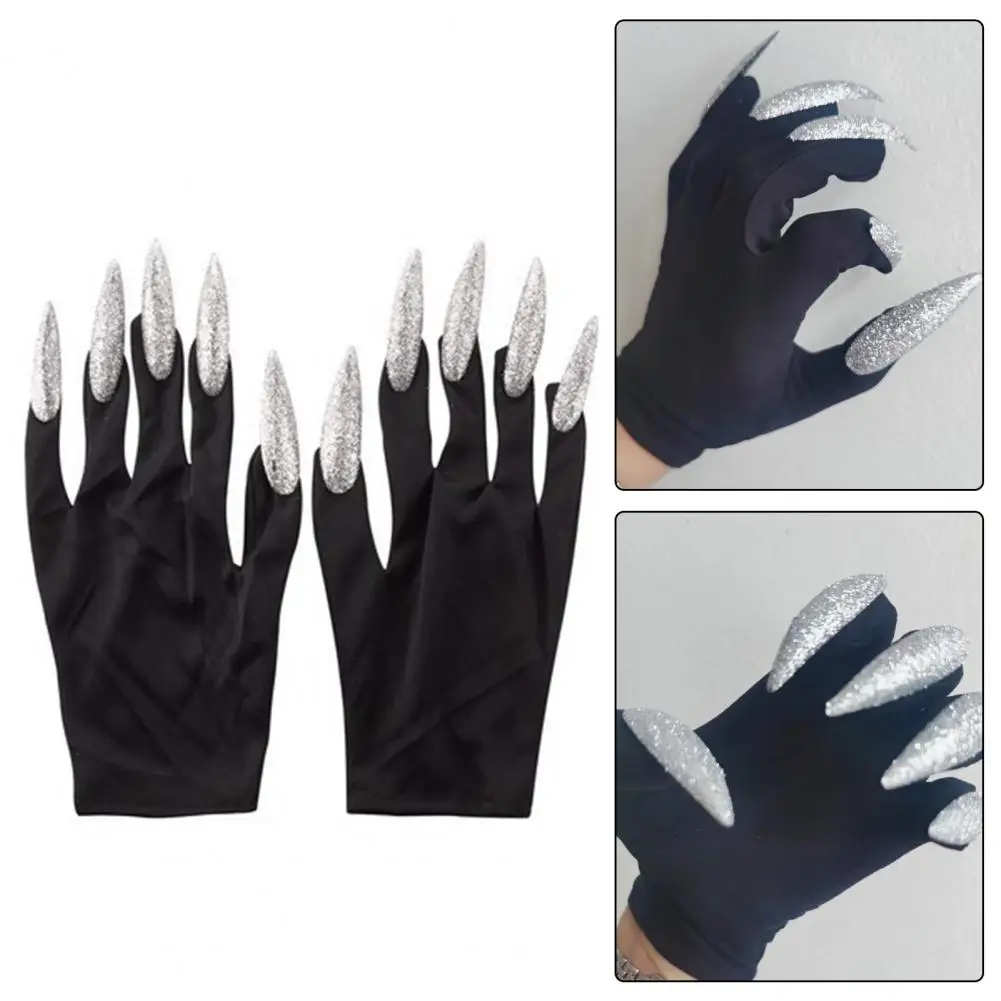 Rukavice za косплея na Halloween, Svjetlucave rukavice za vještica je za Noć vještica, rekvizite za nastupe s dugim noktima, pribor za noge za cosplay-žurka