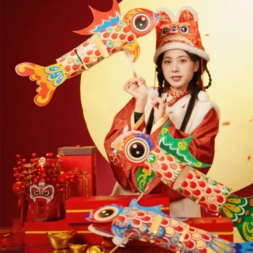 Svečana fenjer Sredine jeseni, Ručni Rad, Papirnate Svjetiljke u kineskom stilu, Dizajn Lucky Fish Koi-fish za Novogodišnje festivala Sredine jeseni