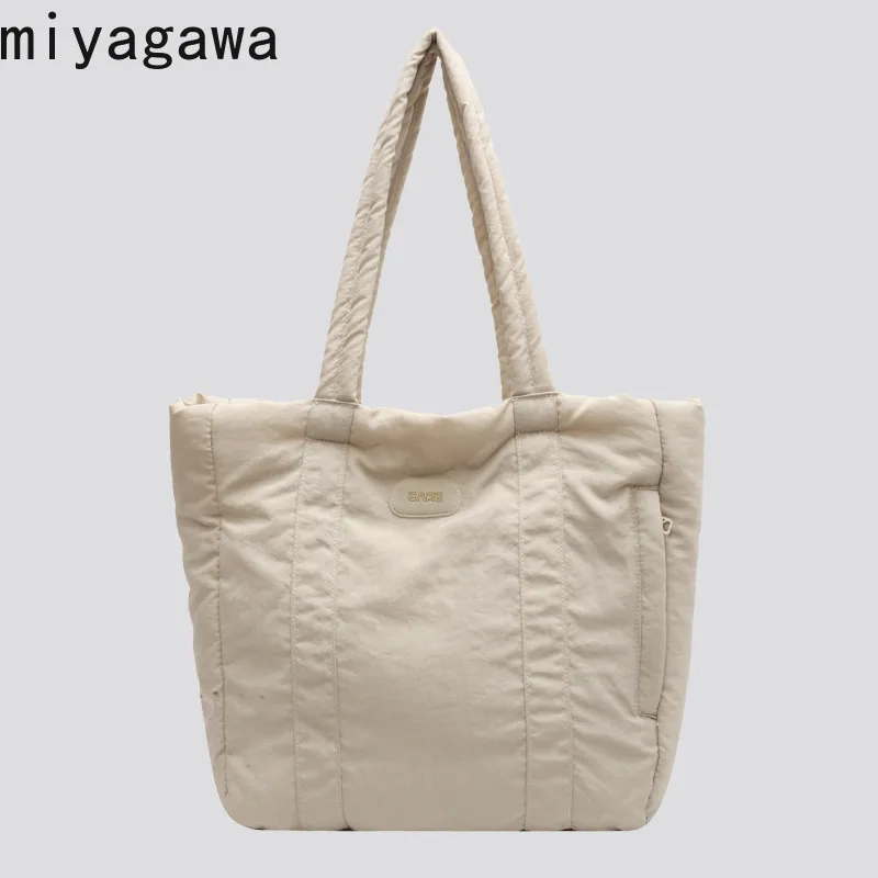 Torba od mekane tkanine Miyagawa za studentice, torba preko ramena, Torba velikog kapaciteta, 2023 Novi najlon tkiva torba-тоут, torbice