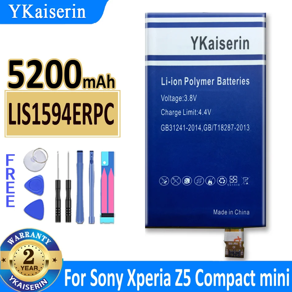 YKaiserin Zamjena Za SONY Xperia Z5C Z5 Mini E5823 Z5 Compact LIS1594ERPC Originalna Baterija telefona 5200 mah Bateria