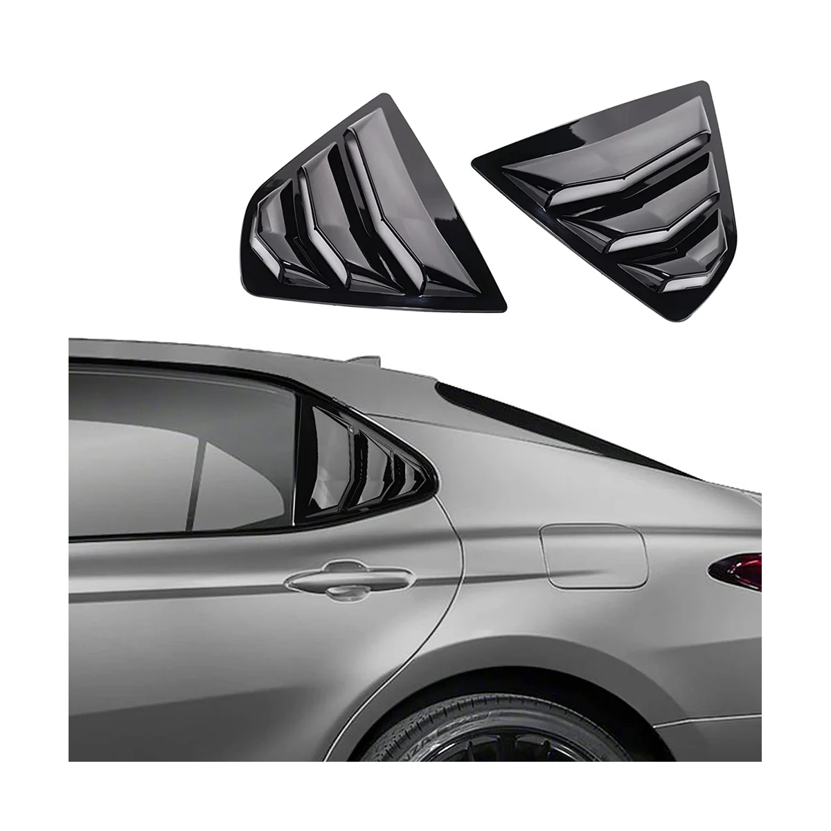 Za Toyotu Camry 2018-2023 Pribor, Sjenila za stražnje bočne prozore, otvore Vrata, trim sjenila - Sjajno crna